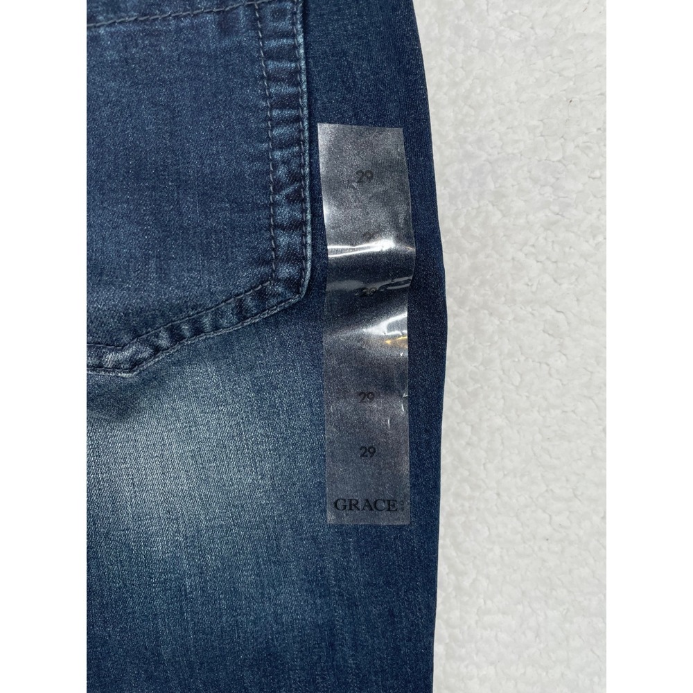 Grace in LA Womens Skinny Jeans Dark Wash Floral Embroidered Size 29 NEW - Picture 8 of 13